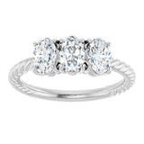 14K White Gold 1 1/5 CTW Lab-Grown Diamond Three-Stone Ring