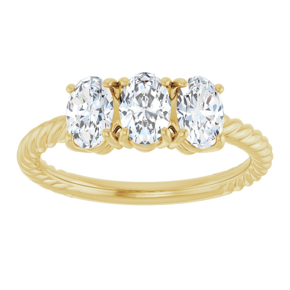 14K Yellow 3 CTW Lab-Grown Diamond Three-Stone Ring