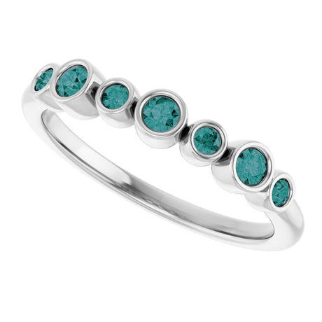 14K White Gold Natural Alexandrite Bezel-Set Ring
