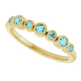 14K Yellow Natural Blue Zircon Bezel-Set Ring