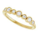 14K Yellow 1/5 CTW Natural Diamond Bezel-Set Ring
