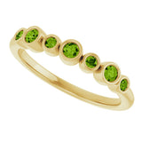 14K Yellow Gold Natural Peridot Bezel-Set Ring