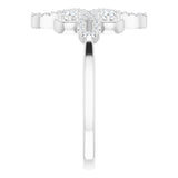 14K White Gold 1/3 CTW Natural Diamond Clover Ring      