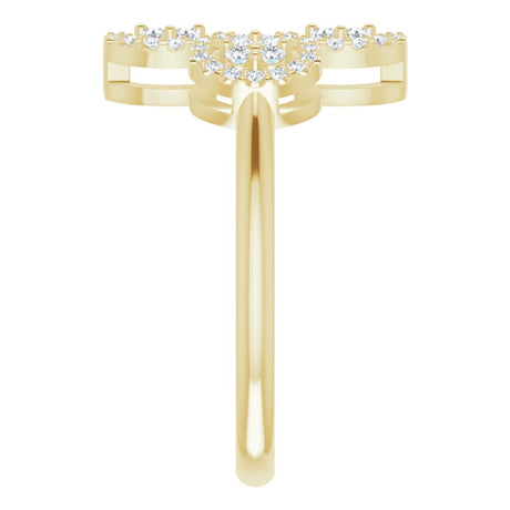 14K Yellow Gold 1/2 CTW Natural Diamond Clover Ring