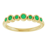 14K Yellow Natural Emerald Bezel-Set Ring