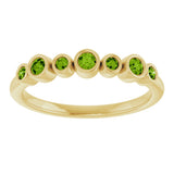 14K Yellow Natural Peridot Bezel-Set Ring