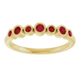 14K Yellow Lab-Grown Ruby Bezel-Set Ring