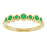 14K Yellow Gold Lab-Grown Emerald Bezel-Set Ring  