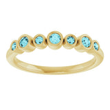 14K Yellow Natural Blue Zircon Bezel-Set Ring