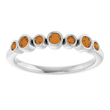 14K White Gold Natural Citrine Bezel-Set Ring