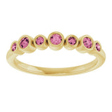 14K Yellow Natural Pink Tourmaline Bezel-Set Ring