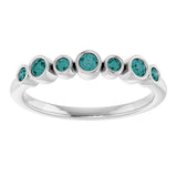 14K White Gold Natural Alexandrite Bezel-Set Ring