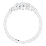 14K White Gold 1/3 CTW Natural Diamond Clover Ring      