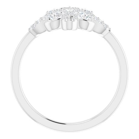 14K White Gold 1/3 CTW Natural Diamond Clover Ring      