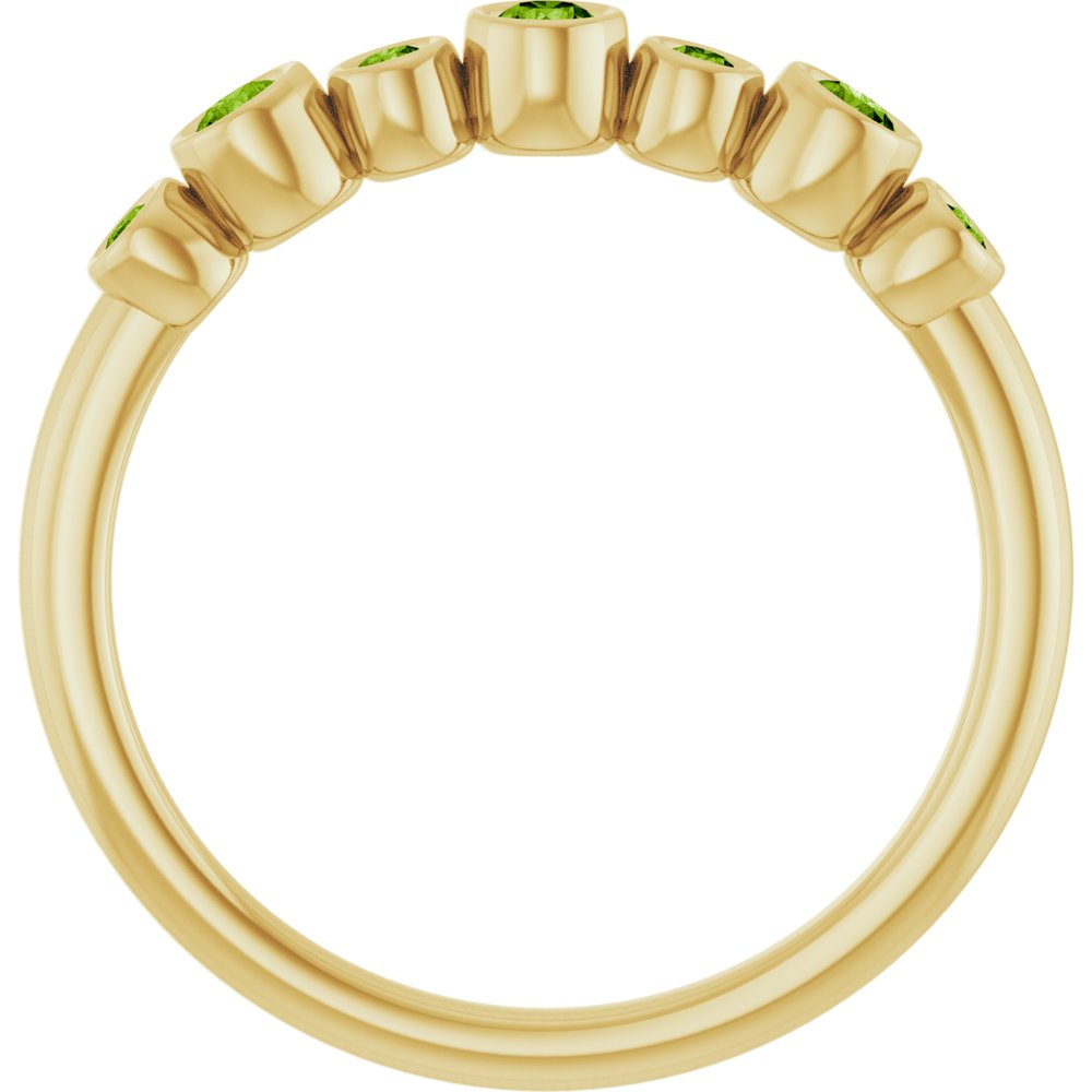 14K Yellow Gold Natural Peridot Bezel-Set Ring