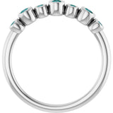 14K White Gold Natural Alexandrite Bezel-Set Ring