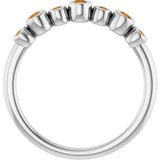 14K White Gold Natural Citrine Bezel-Set Ring