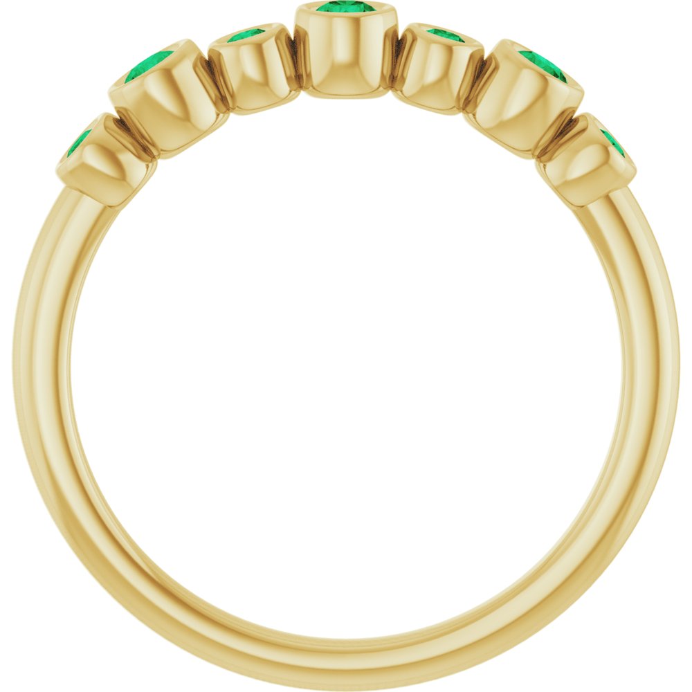 14K Yellow Gold Lab-Grown Emerald Bezel-Set Ring  