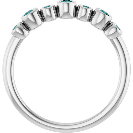 14K White Gold Natural Alexandrite Bezel-Set Ring
