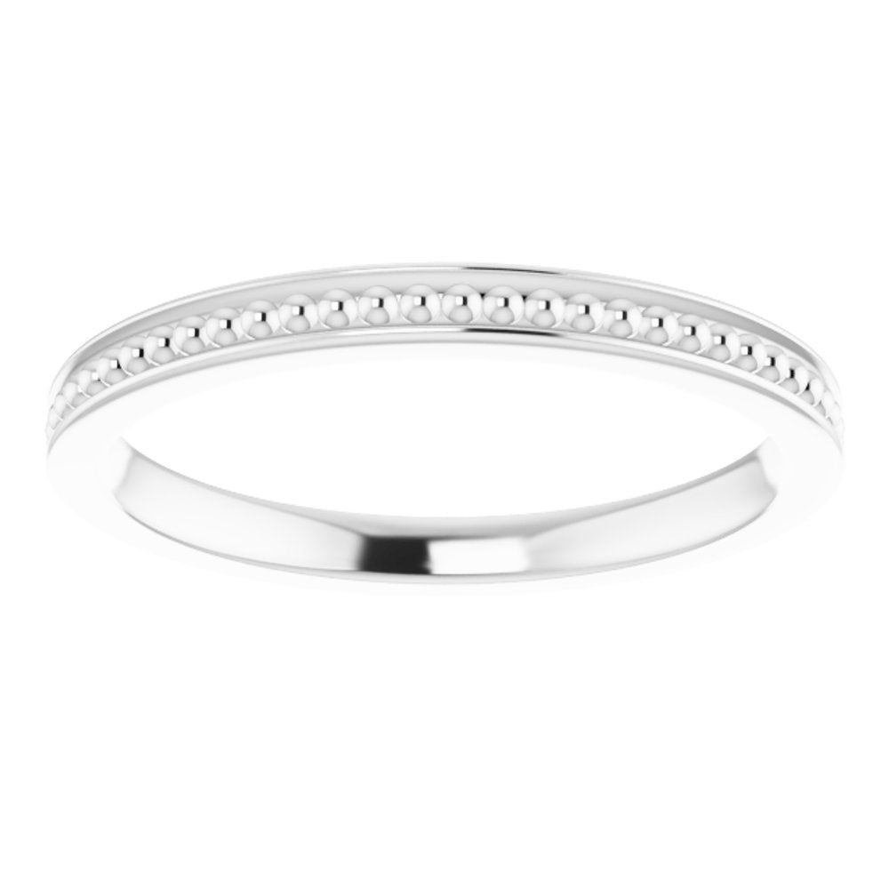 14K White Gold Stackable Bead Ring