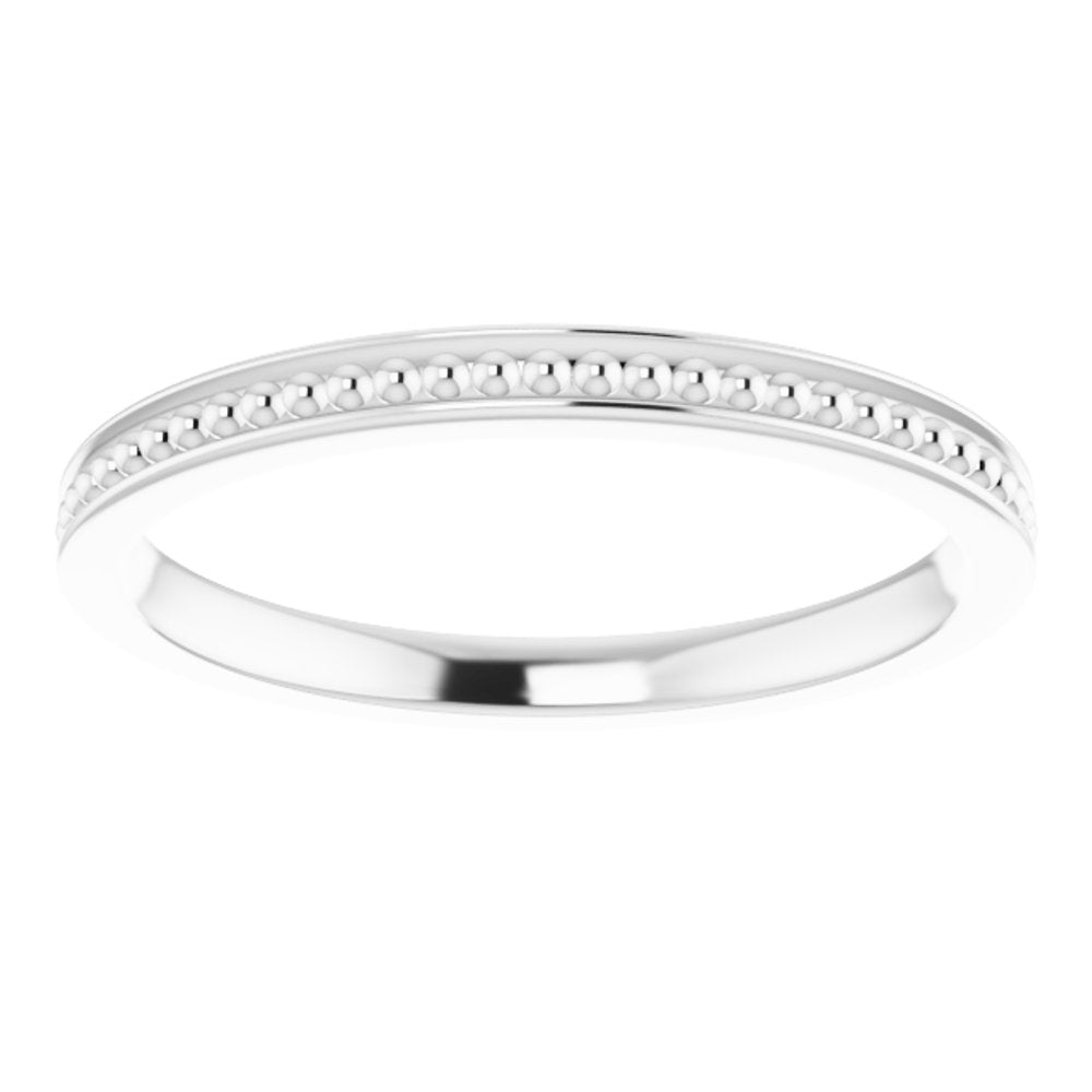 14K White Gold Stackable Bead Ring