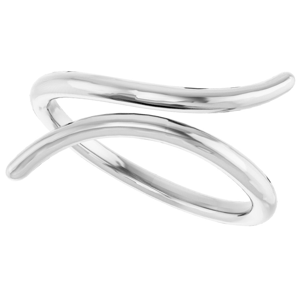 14K White Bypass Ring