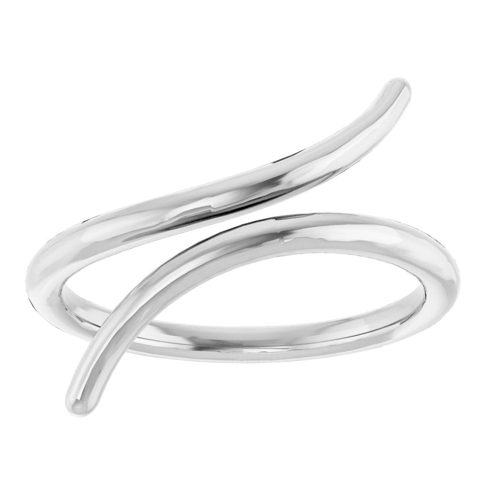 14K White Bypass Ring