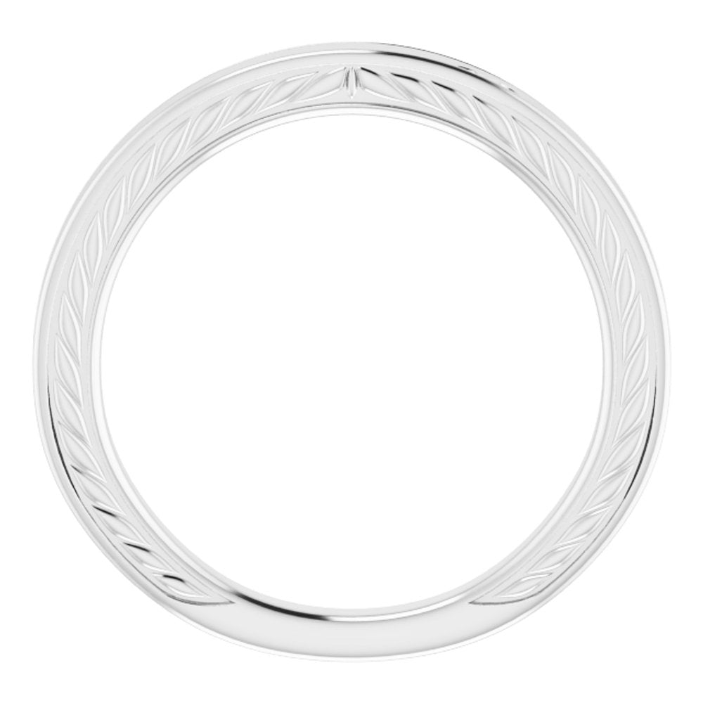 14K White Vintage-Inspired Band