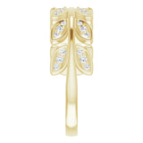14K Yellow 1/5 CTW Natural Diamond Leaf Ring