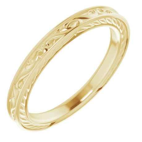 14K Yellow Gold Vintage-Inspired Band