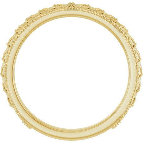 10K Yellow Gold 2.5 mm Milgrain Sculptural Comfort-Fit Band