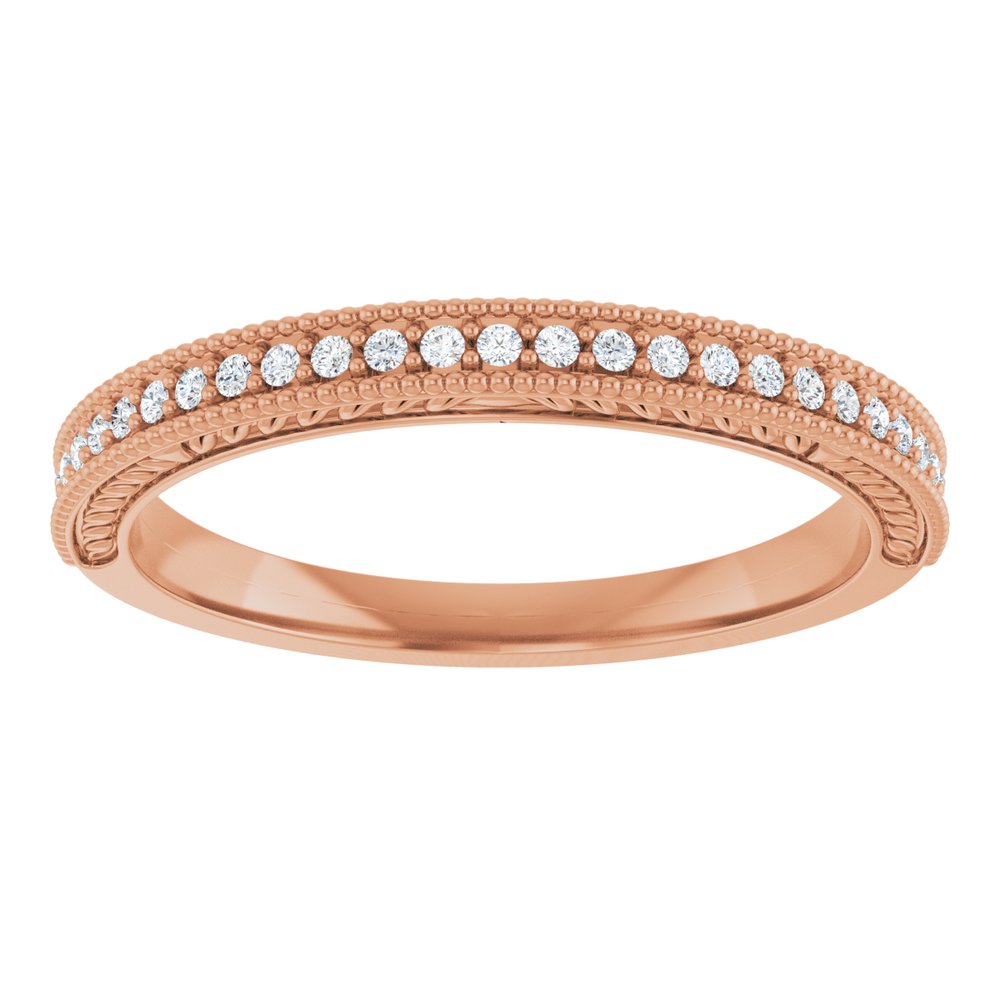 14K Rose 1/10 CTW Natural Diamond Anniversary Band