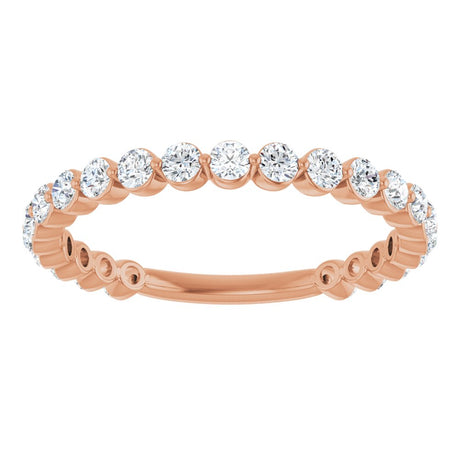 14K Rose 3/4 CTW Lab-Grown Diamond Anniversary Band