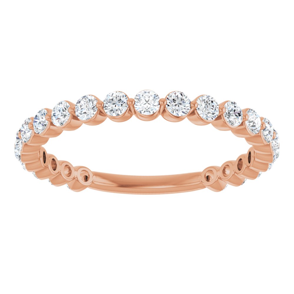 14K Rose 3/4 CTW Natural Diamond Anniversary Band