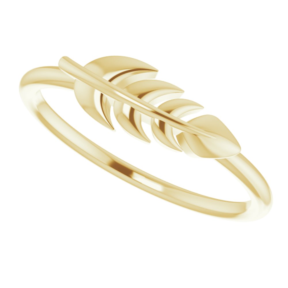 14K Yellow Leaf Ring