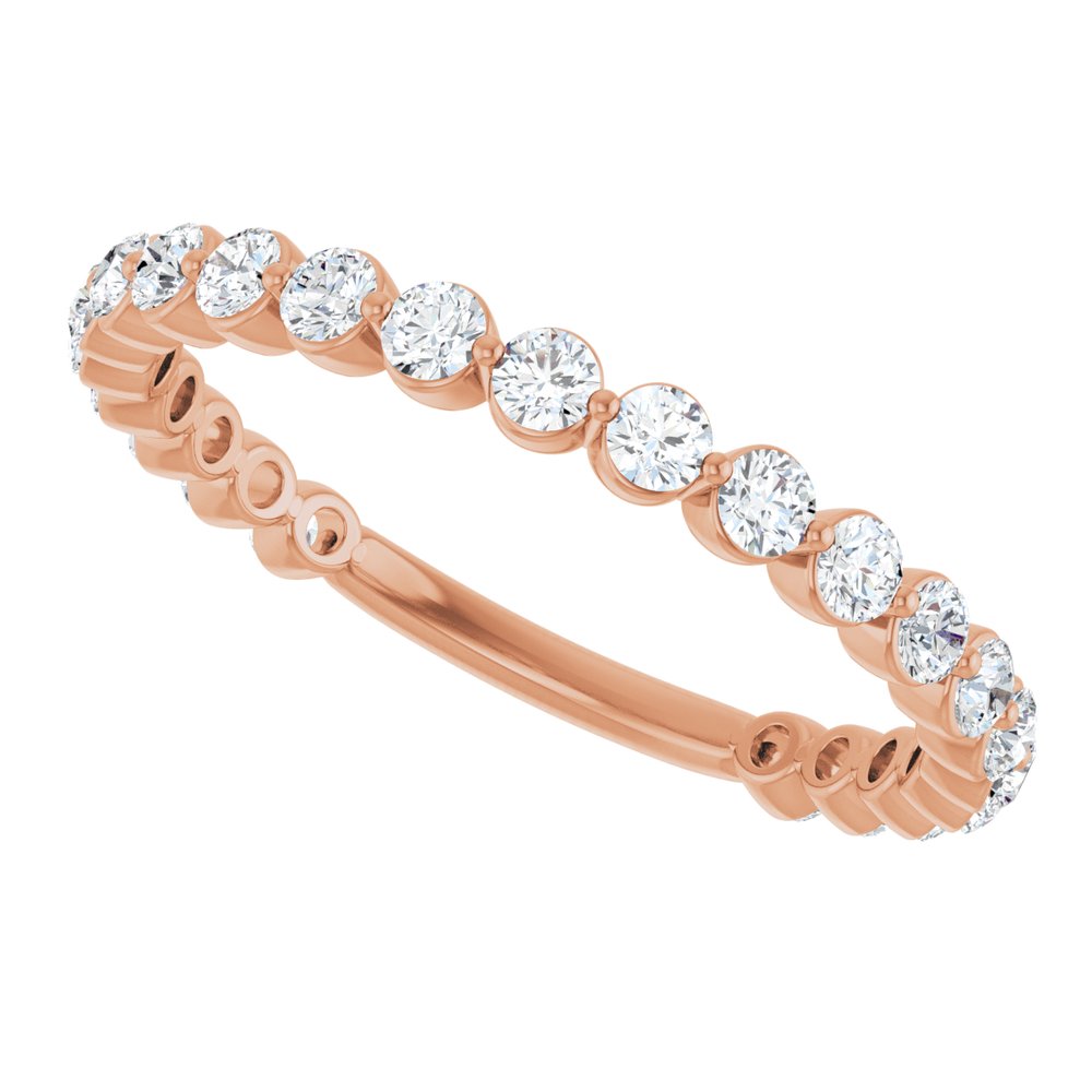 14K Rose 3/4 CTW Lab-Grown Diamond Anniversary Band