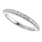 Platinum 2.5 mm Milgrain Sculptural Comfort-Fit Band