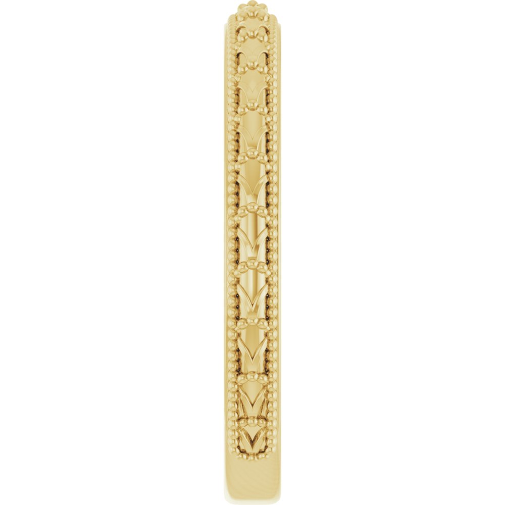 10K Yellow Gold 2.5 mm Milgrain Sculptural Comfort-Fit Band