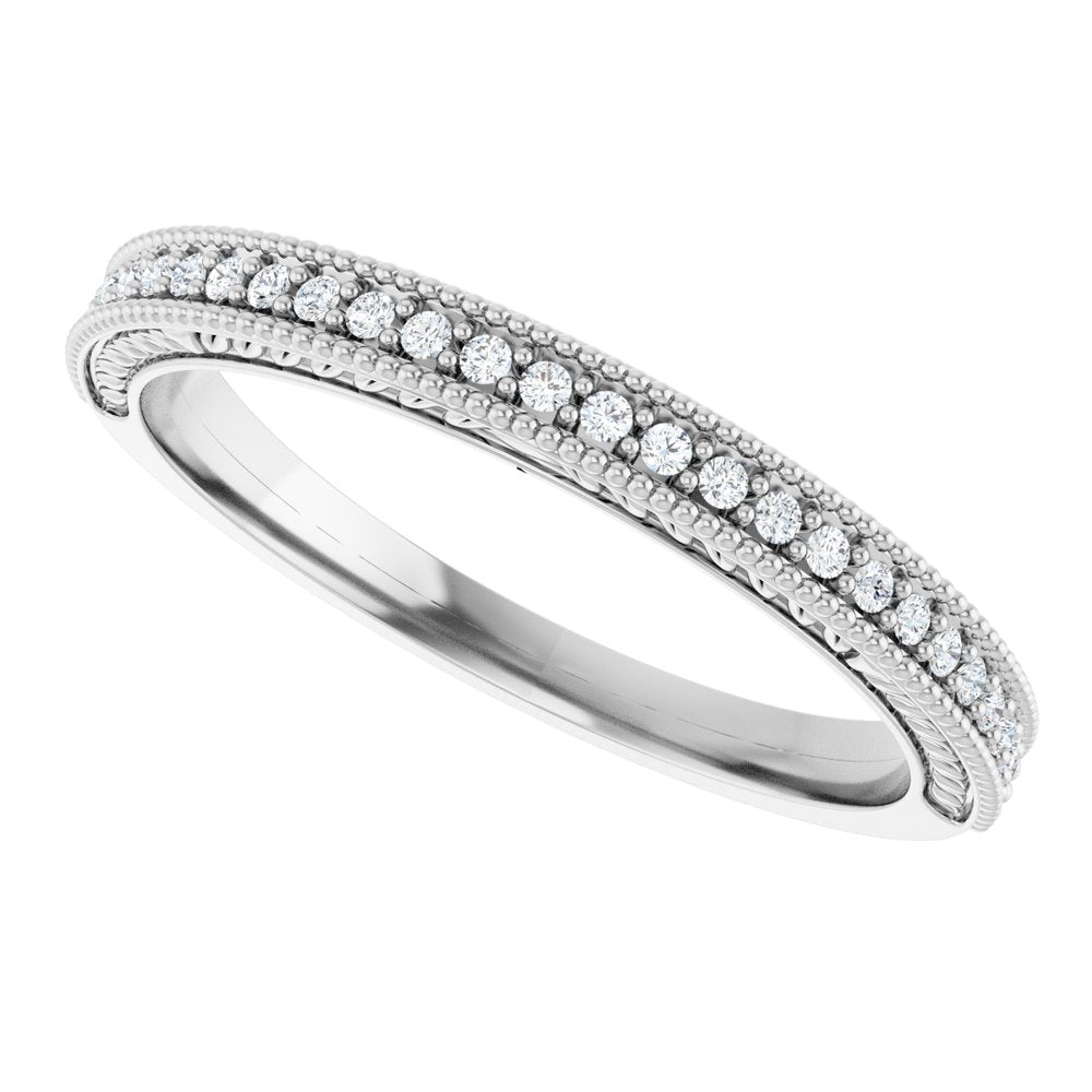 14K White 1/10 CTW Natural Diamond Anniversary Band