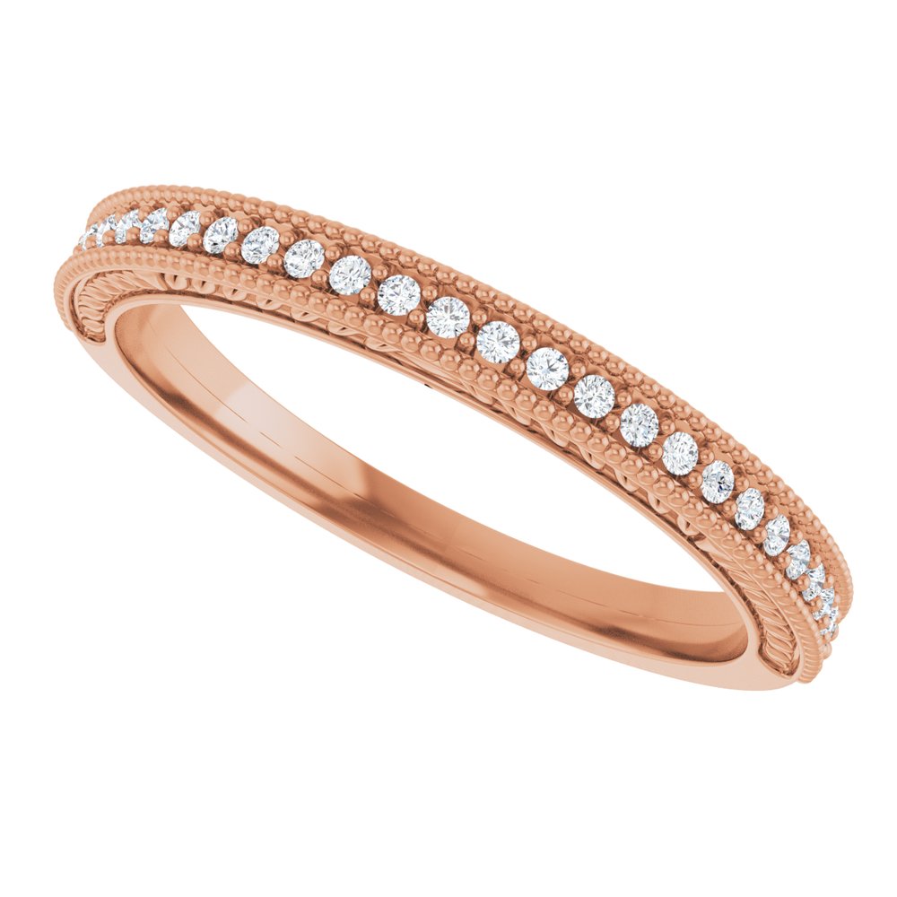 14K Rose 1/10 CTW Natural Diamond Anniversary Band