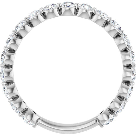 14K White 1 1/6 CTW Natural Diamond Anniversary Band