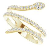 14K Yellow Gold 1/3 CTW Natural Diamond Snake Ring