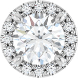 14K White 5/8 CTW Lab-Grown Diamond Halo-Style Pendant