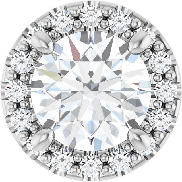 14K White 5/8 CTW Lab-Grown Diamond Halo-Style Pendant