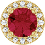 14K Yellow Gold Lab-Grown Ruby & .08 CTW Natural Diamond Slide Pendant