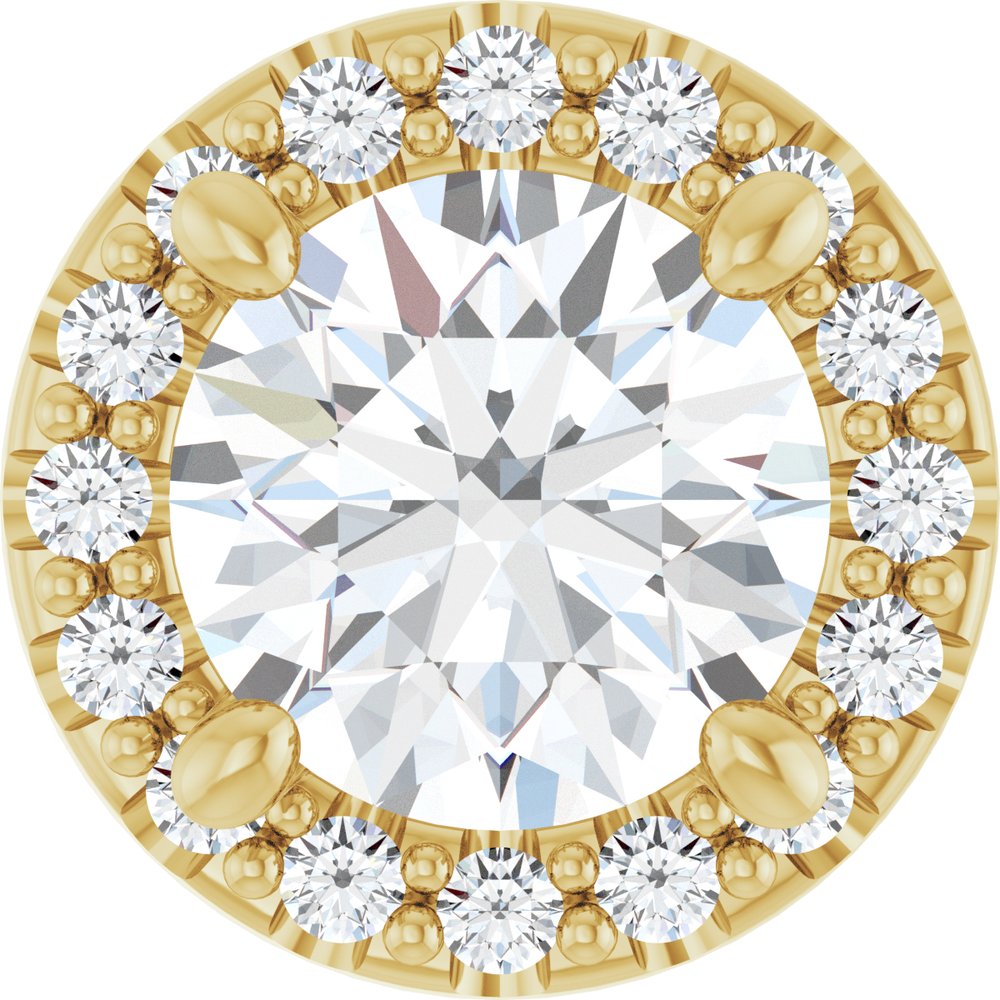 14K Yellow Gold 5/8 CTW Lab-Grown Diamond Halo-Style Pendant