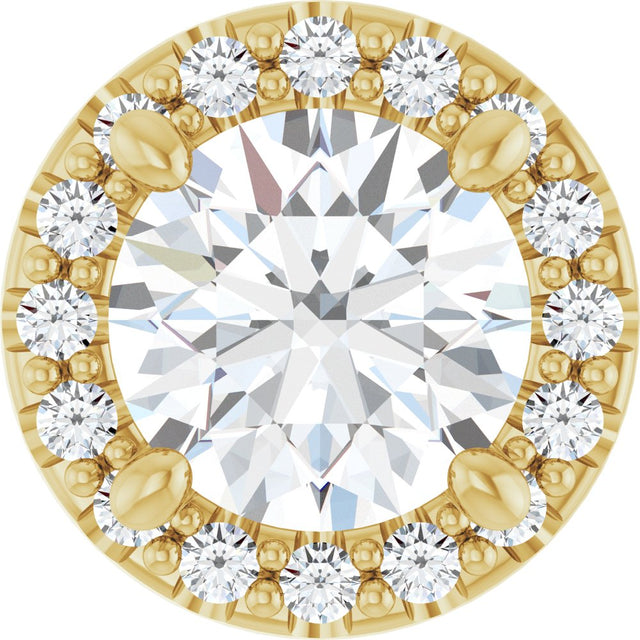 14K Yellow Gold 5/8 CTW Lab-Grown Diamond Halo-Style Pendant