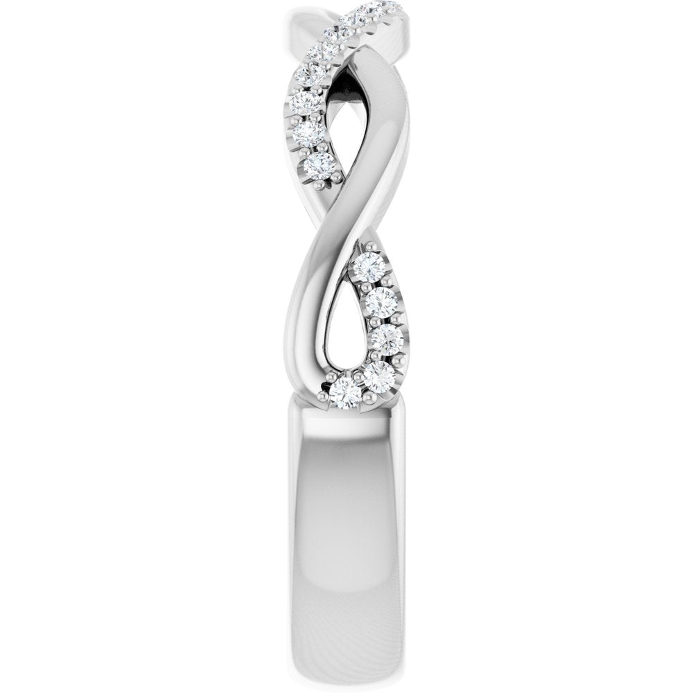 14K White Gold 1/8 CTW Natural Diamond Anniversary Band