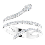 14K White 1/3 CTW Natural Diamond Snake Ring