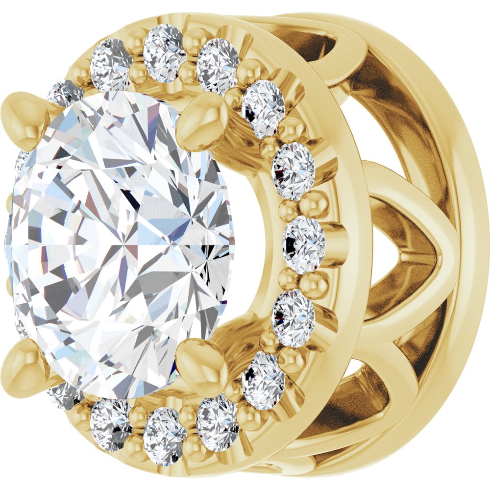 14K Yellow Gold 5/8 CTW Lab-Grown Diamond Halo-Style Pendant